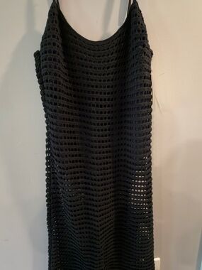 delicates Black Crochet Fringe Dress